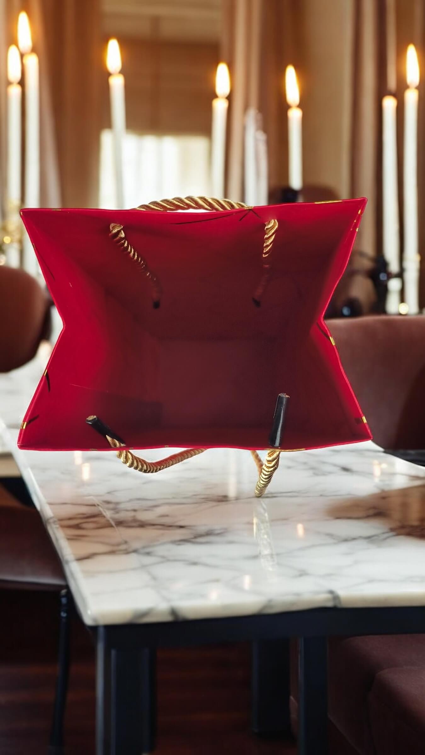 Vibrant Red Gift Bags for Wine, Champagne, Liquor Bottles