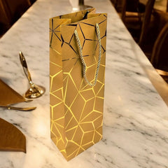 Luxurious Gold Gift Bags for Wine, Champagne, Liquor Bottles