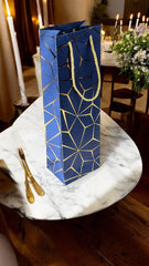 Royal Blue Gift Bags for Wine, Champagne, Liquor Bottles