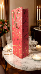 Vibrant Red  Gift Bags for Wine, Champagne, Liquor Bottles