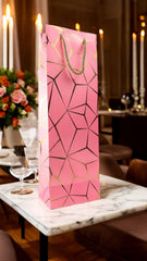 Baby Pink Gift Bags for Wine, Champagne, Liquor Bottles