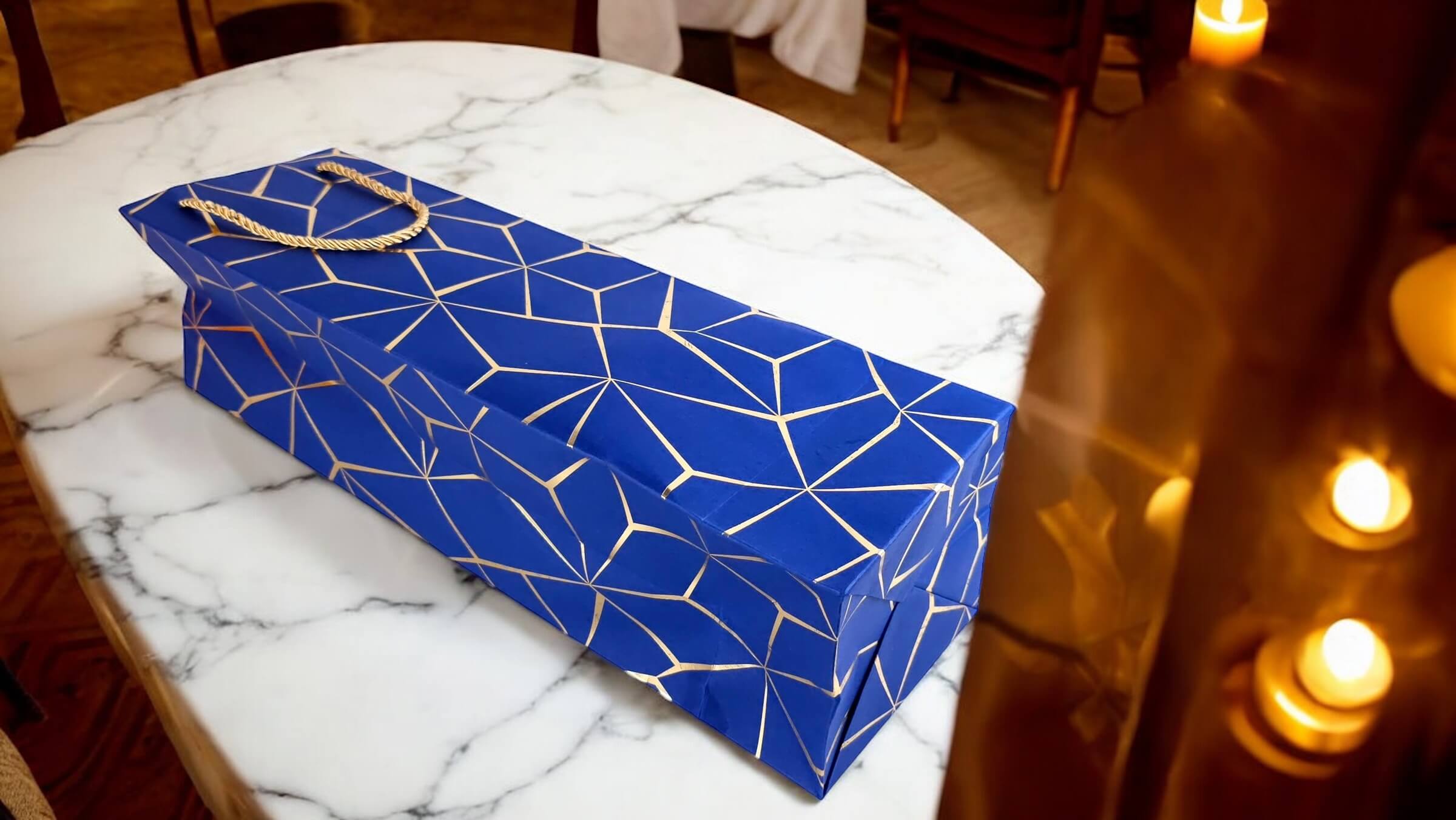 Royal Blue Gift Bags for Wine, Champagne, Liquor Bottles