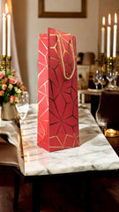 Vibrant Red  Gift Bags for Wine, Champagne, Liquor Bottles