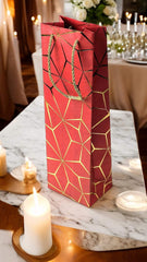 Vibrant Red  Gift Bags for Wine, Champagne, Liquor Bottles